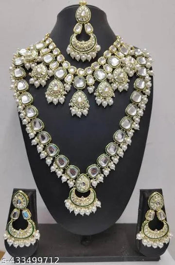 Indian Traditional Kundan Meenkari Jewelry Set for Women and Girls